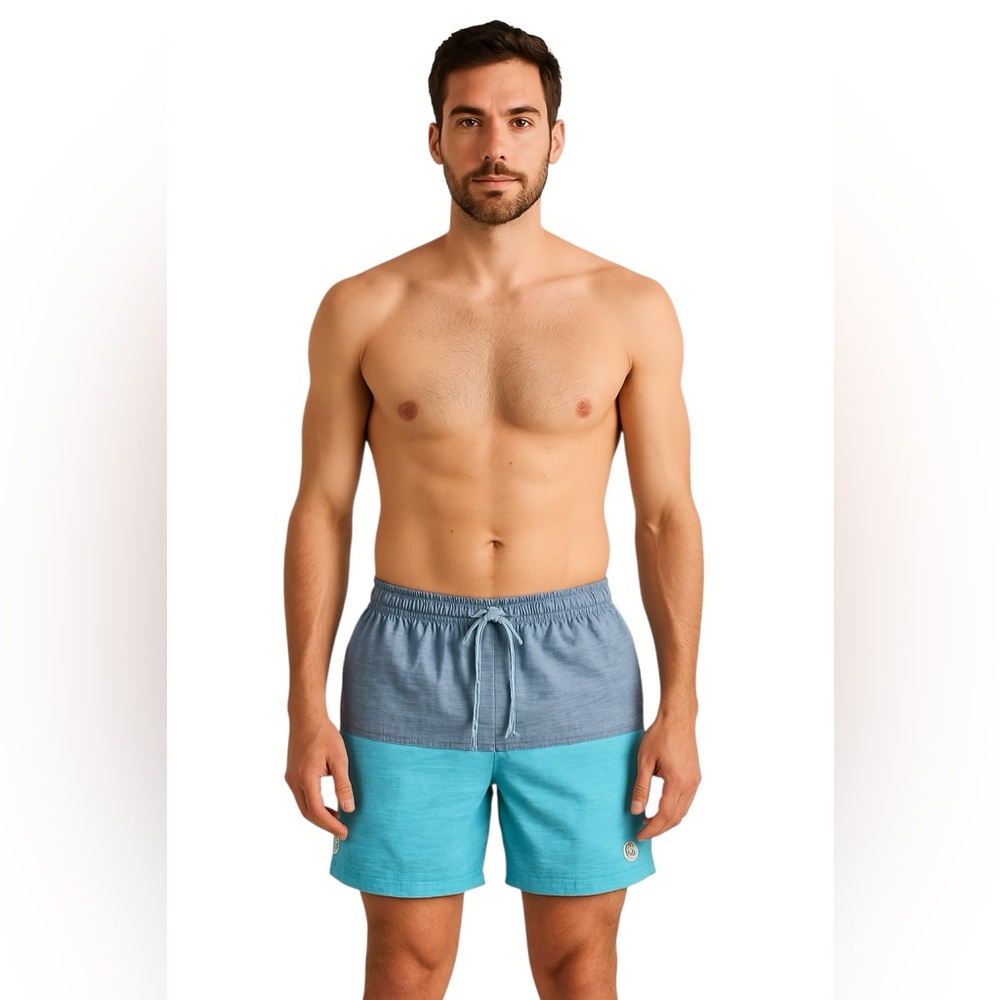 📍Ocean Current Men’s Blue & Aqua Swim Board Shorts Sz M